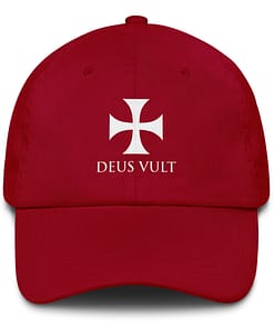 Gorra Deus Vult Roja_Lateral